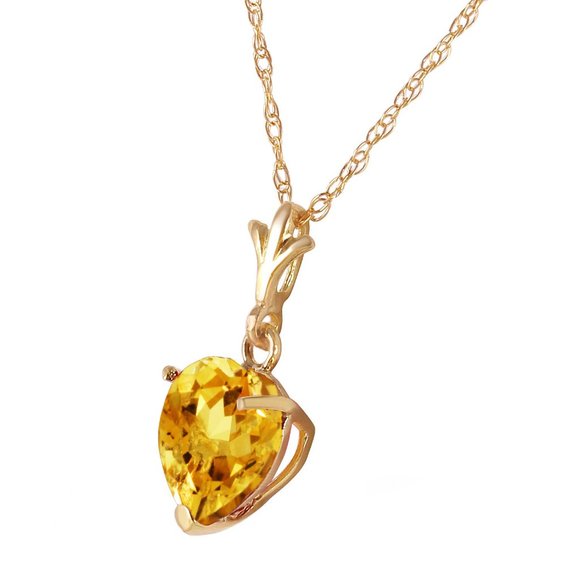 14K. SOLID GOLD NECKLACE WITH NATURAL CITRINE - Picture 2 of 7